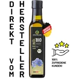 KRÄUTERLAND Bio Leinöl 250ml, kaltgepresst, mild, 54% Linolensäure - Omega-3