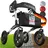 eloneo Outdoor Rollator Aluminium faltbar mit Sitz Silber