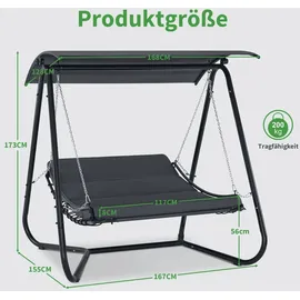 MCombo Hollywoodschaukel Grau 3-Sitzer