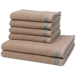 ROSS Smart Handtuch-Set (6-teilig) Nougat Hellbraun 