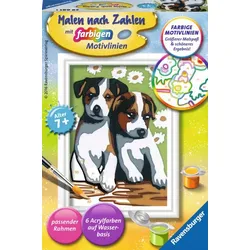 Ravensburger  CreArt 29681 - Süße Welpen - Malen nach Zahlen Hund für Kinder ab ...