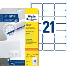 Avery Zweckform Universaletiketten 6170 Weiß 64,0 x 36,0 mm 30 Blatt