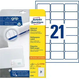 Avery Zweckform Universaletiketten 6170 Weiß 64,0 x 36,0 mm 30 Blatt