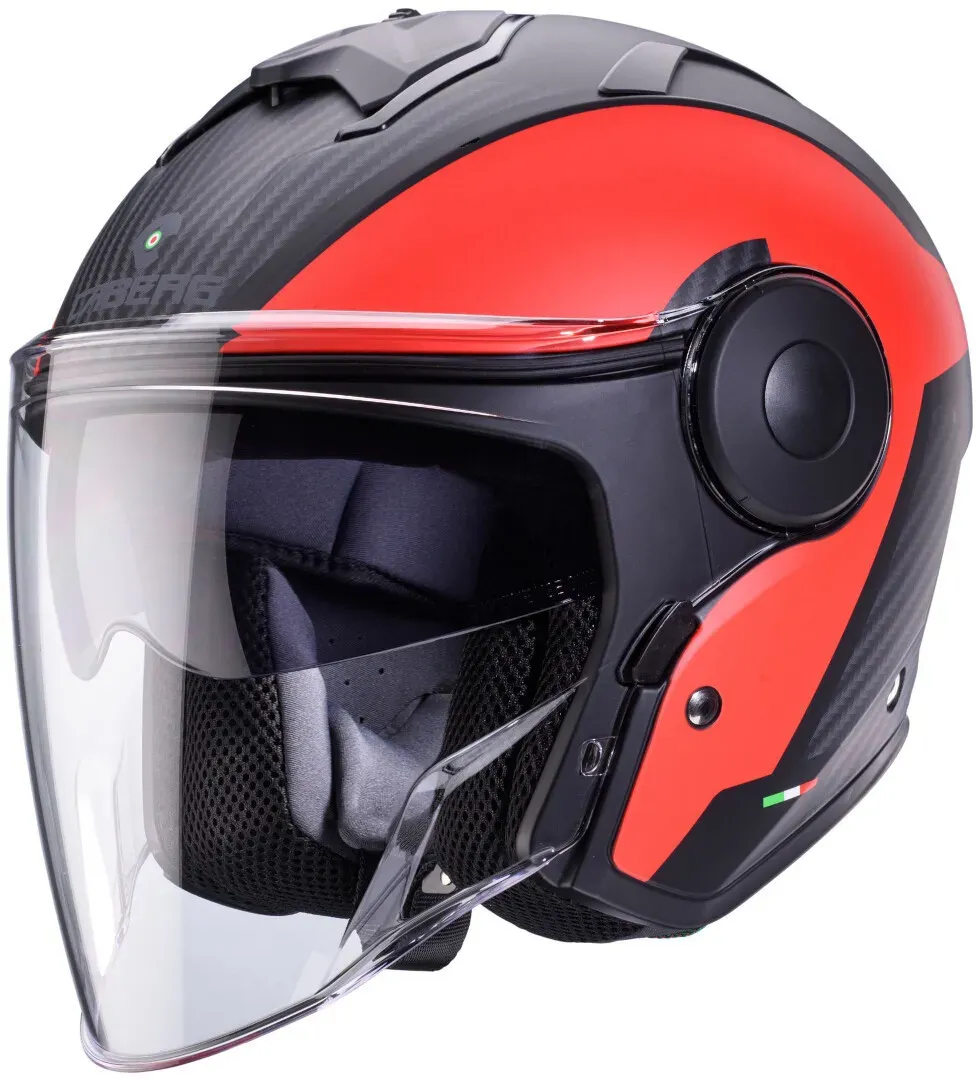 Caberg Soho Milano Jet Helm, zwart-rood, 2XL Voorman