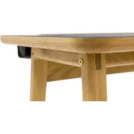 WoodMan Schreibtisch WOODMAN "Mati", braun (eichefarben, schwarz), B:115cm H:75cm T:50cm, Tische, Schreibtisch, mit zwei Ledertaschen an der Seite des Tisches für Stauraum, FSC