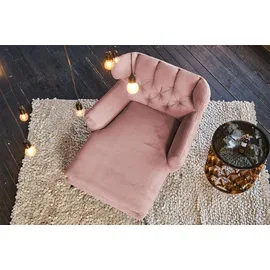 KAWOLA Relaxsessel CHARME Cord 130 x 95 x 160 cm Rosa mit Kissen