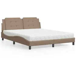 Bett mit Matratze 160x200 cm in Cappuccino-Braun – Luxus und Komfort in Perfektion