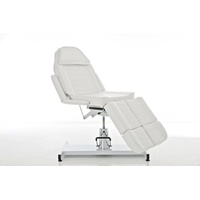 TPFLiving Massageliege Sphere - Hydraulische Kosmetikliege (Massagebett 360° drehbar. Sitzhöhe 60 - 75 cm, Massagesessel bis zu 400 kg belastbar), mit Feinzellenschaumstoff gepolstert - Material: Kunstleder weiß weiß