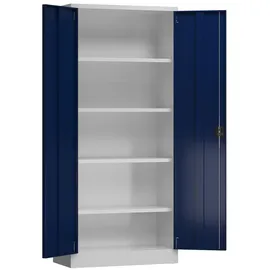 Classix Metallschrank X-530331 enzianblau, lichtgrau 80,0 x 38,0 x 180,0 cm, aufgebaut, 1 St.