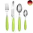 Exzact Rostfrei Stahl Besteck Set einem Plastikhalter 16 PCS - Farbige Griffe -