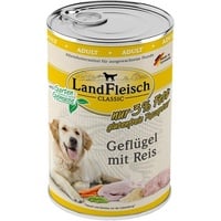 LandFleisch 9115880 Hunde-Dosenfutter Geflügel, Reis, Gemüse Adult 400 g