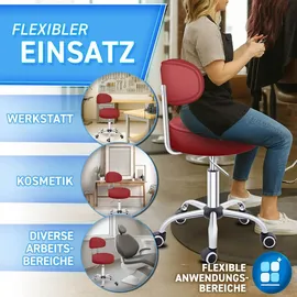 TRESKO Drehhocker Kunstleder Rot