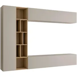 Mirjan24 Wohnwand, Kaschmir, Holzwerkstoff, Rechteckig, 224x160x33 cm, Wohnzimmer, Wohnwände, Wohnwand-Sets