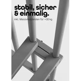 Sämann Laufgitter mit Matratze - grau - Premium Kollektion