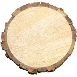 Wiedemann Kerzen Teller Holz natur mit Rinde D 14 cm