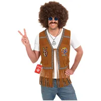 Fun Shack Hippie Kostüm Herren, 70er Jahre Outfit Herren, Kostüm 70er Jahre, Schlagermove Outfit Männer, Faschingskostüme Männer, Karneval, L