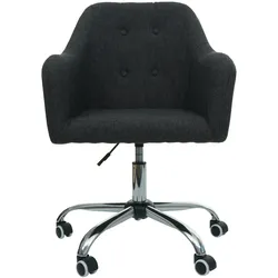Bürostuhl MCW-L92, Drehstuhl Schreibtischstuhl Computerstuhl Bürosessel Stuhl, mit Armlehne ~ Stoff/Textil dunkelgrau