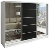 A&J MöbelLand Schiebetürenschrank TOP 200 x 215 x 59,5 cm schwarz