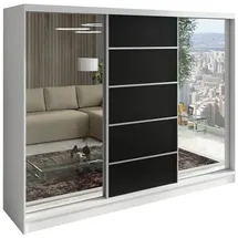 A&J MöbelLand Schiebetürenschrank TOP 200 x 215 x 59,5 cm schwarz
