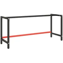 vidaXL Werkbankgestell Mattschwarz und Mattrot 180x57x79 cm Metall
