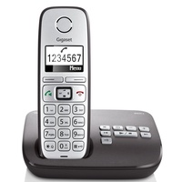 Gigaset E310A Telefon - Schnurlostelefon / Mobilteil - Grafik Display - Grosse Tasten Telefon - Anrufbeantworter - Freisprechfunktion - Analog Telefon - Anthrazit