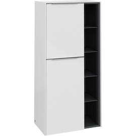 Villeroy & Boch Subway 3.0 Mittelschrank C59800VE 57,4x120x36,2cm, Schanier links/Griff Aluminium glänzend Brilliant White