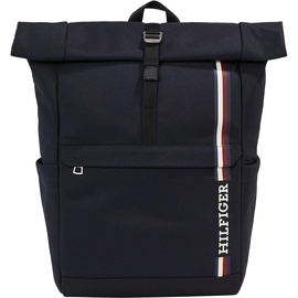 Tommy Hilfiger Herren Rucksack Monotype Rolltop Backpack Handgepäck, Mehrfarbig (Space Blue),