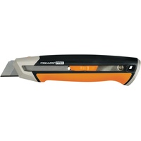 Fiskars Cuttermesser, Länge 19,4 cm, Inklusive Klinge (25mm), Rostfreier Stahl/Kunststoff, Schwarz/Orange, CarbonMax 1027228