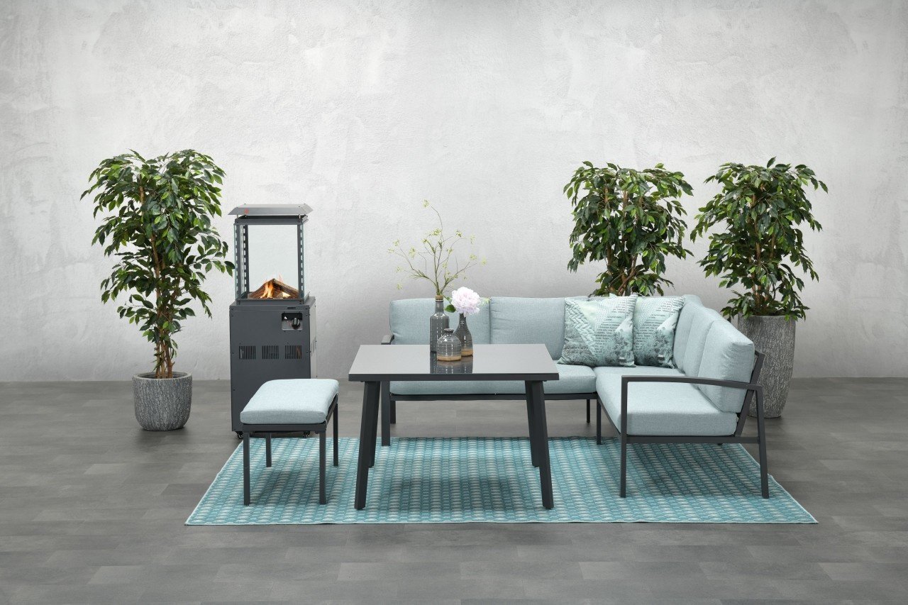 Garden Impressions WELLINGTON Alu Ecklounge Gartenmöbel Gruppe carbon mint grey