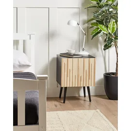 Beliani Nachtschrank Dalcross 35 x 40 x 50 cm Braun/Schwarz