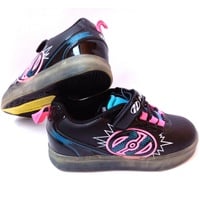 Heelys X2 Pow Lighted Schuhe mit Rollen Sneakers schwarz/neon blau/ pink Gr. 30