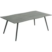 Hela Couchtisch Zagreb, Baumkantenoptik grau Rundrohr-Metallfuß, Maß 110x60cm