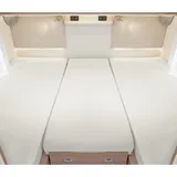 BettwarenShop Spannbettlaken Baumwolle-Jersey-Elasthan 2 Längsbetten + Mittelteil 3-teilig grau