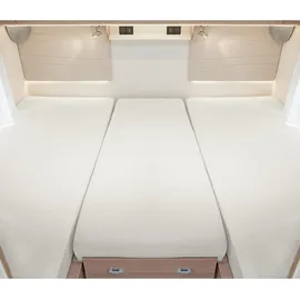 BettwarenShop Spannbettlaken Baumwolle-Jersey-Elasthan 2 Längsbetten + Mittelteil 3-teilig grau