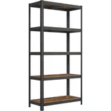 Songmics Schwerlastregal Braun, schwarz, Metall, Holzwerkstoff, 90x180x40 cm Freizeit, Heimwerken, Werkstatt, Schwerlastregale