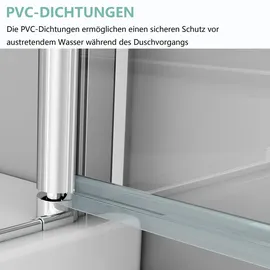 IMPTS Eckdusche mit Falttür links 120 x 90 cm Einscheibensicherheitsglas
