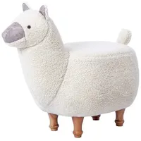 Möbel Akut Tierhocker Alpaka Weiß - Hocker Deko Tiere Animals - Stoff Polyester Baumwolle