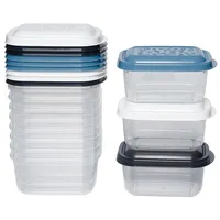 Kigima Gefrierdosen 12x0,25L rechteckig Bunt – Elegante Vorratsdosen mit Deckel luftdicht – Transparente Frischhaltedosen mit Deckel – Aufbewahrungsbox Küche für Mealprep & Organisation – Made in EU