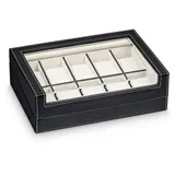 Hermann Jäckle Uhrenbox Brackenheim für 10 Uhren Kunstleder Schwarz