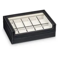 Hermann Jäckle Uhrenbox Brackenheim für 10 Uhren Kunstleder Schwarz