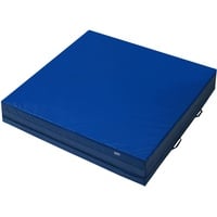 ALPIDEX Mini Weichbodenmatte Matte Turnmatte Fallschutz 100 x 100 x 25 cm mit Tragegriffen und Anti-Rutschboden, Farbe:dunkelblau