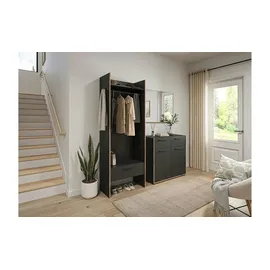 xonox.home Bueno Garderobenschrank 70x189x37 cm grau