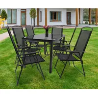 VCM Garten-Essgruppe 7-tlg. Tisch 140 x 80 cm 918156