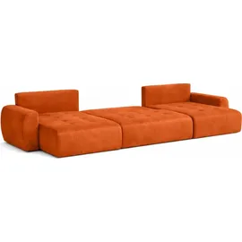 kaiser möbel Ecksofa mit Schlaffunktion und Bettkasten U-Form Ivo U XL, Veloursstoff Salvador, Braun - Braun