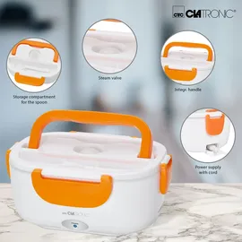 Clatronic LB 3719 263890 Elektrische Lunchbox Weiß, Orange