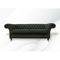 JVmoebel Chesterfield-Sofa Dunkelgrauer Chesterfield Dreisitzer Textilmöbel Luxus Design Neu, Made in Europe schwarz