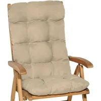 Beautissu Flair HL Hochlehner Auflage 120x50x8cm Natur