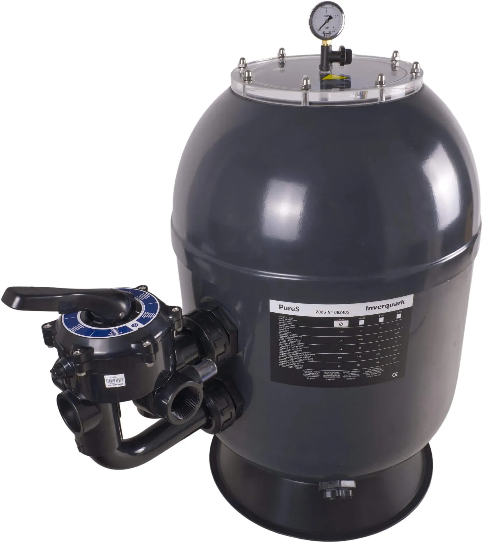 PureS GFK Sandfilter - 510 mm / ohne 6-Wege Ventil