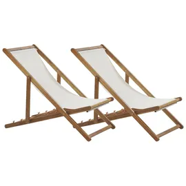 Beliani Liegestuhl 2er Set 67 x 67 x 0 cm Braun