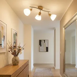 Nowa LED Deckenleuchte 1 verstellbar Holzoptik Glas alabaster